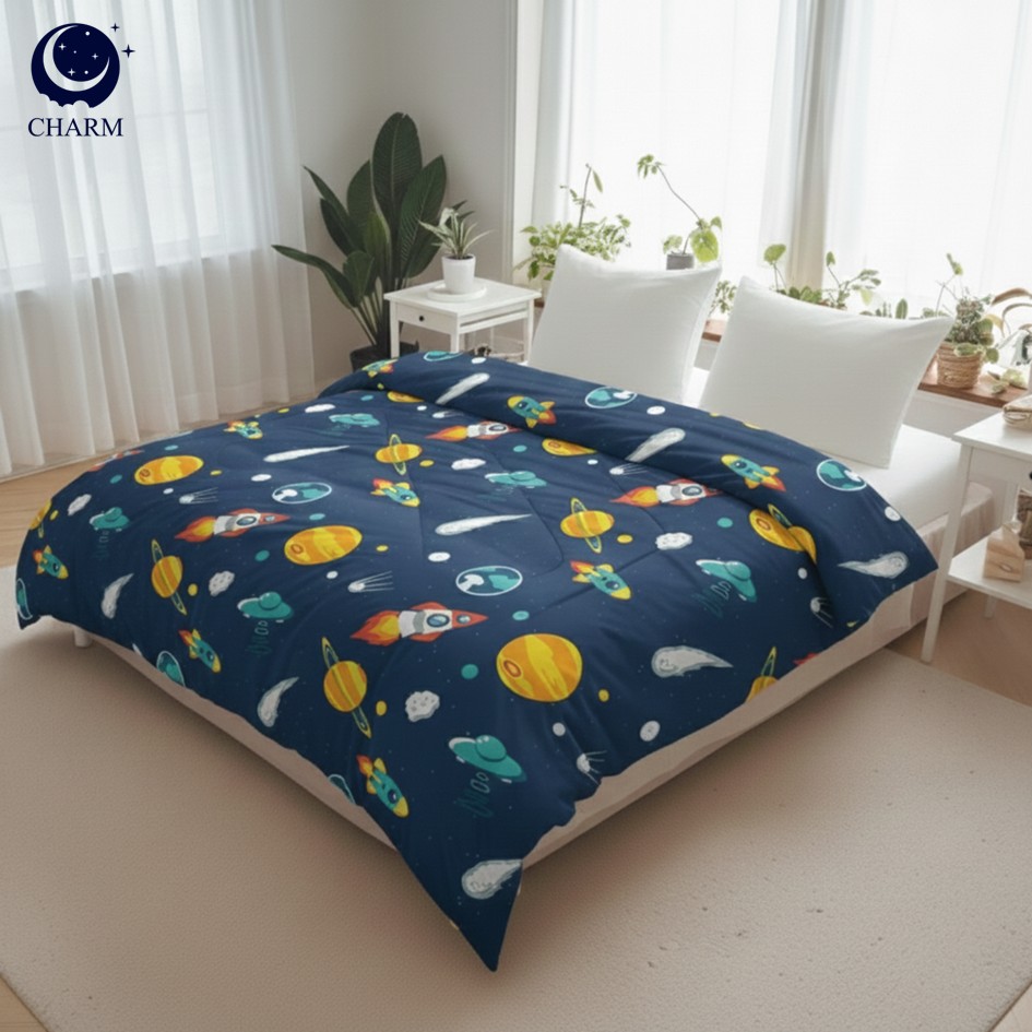 ผ้าห่มนวม 150×200 ซม. (5 ฟุต) CHARM ลาย GALAXY คอลเลคชั่น DREAMY_1